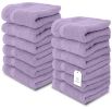 Luxury Washcloths for Bathroom 12 Pcs Set Hotel Spa Kitchen Circlet Egyptian Cotton Highly Absorbent Hotel Quality Face Towels Bulk Set 13x13 Inch Lav