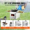 VEVOR Wood Stove, 86 inch, Stainless Steel Camping Tent Stove, Portable Wood Burning Stove with Chimney Pipes & Gloves