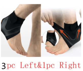 Ankle Support Brace Safety Running Basketball Sports Ankle Sleeves (Option: Black S-3set-Leftright)