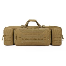 VOTAGOO Double Rifle Case Gun Bag, Safely Long-Barrel Firearm Transportation Cases  Locks, All-Weather Soft Tactical Range Bag Ackpack For Shotgun Spa (Option: Tan-36inches)