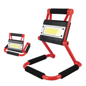 1Pack LED Working Light High Lumen Rechargeable Floodlight Portable Foldable Camping Light With 360¬∞ Rotation Stand (Color: Red)