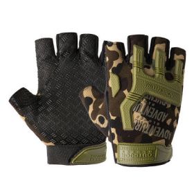 Military Airsoft Gloves Army Tactical Shooting Gloves Combat Men Outdoor Hiking Riding Anti-Slip Half / Full Finger Gloves (Color: camo, size: M)