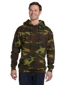 Unisex Camo Pullover Hoodie - GREEN WOODLAND - S (Color: GREEN WOODLAND, size: L)