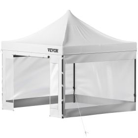 VEVOR Pop Up Canopy Tent, 10 x 10 FT, Outdoor Patio Gazebo Tent with Removable Sidewalls and Wheeled Bag (Color: White, size: 10 x 10 ft)