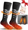 Heated Set Rechargeable - Heated Socks and Hand Warmers for Men - 2 Packs 6000mAh Electric Foot Warmers - Gifts for Camping, Hunting