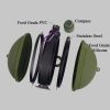 Collapsible Military Water Bottle Silicone Water Kettle Canteen with Compass Foldable Water Bottle for Traveling Hiking Camping