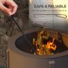 Outsunny 2-in-1 Smokeless Fire Pit, BBQ Grill, 19" Portable Wood Burning Firepit with Cooking Grate and Poker