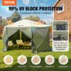 VEVOR Pop Up Gazebo Tent, Pop-Up Screen Tent 6 Sided Canopy Sun Shelter with 6 Removable Privacy Wind Cloths & Mesh Windows