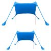 Foldable Beach Canopy Tent Collapsible Shade Sail Sun Protection Windproof Shelter 4 Sandbag 2 Pole Portable Storage Bag Rectangle Blue